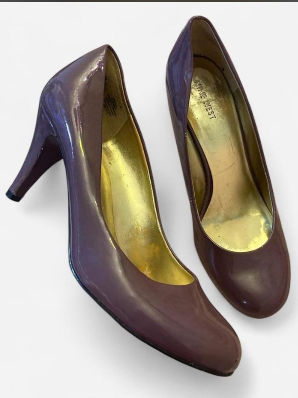 Nine West Shiny Plum Patent Pumps